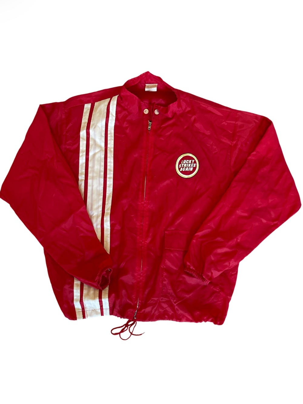 Ebert Sportswear Vintage Lucky Strike Windbreaker Made In USA Size XL
